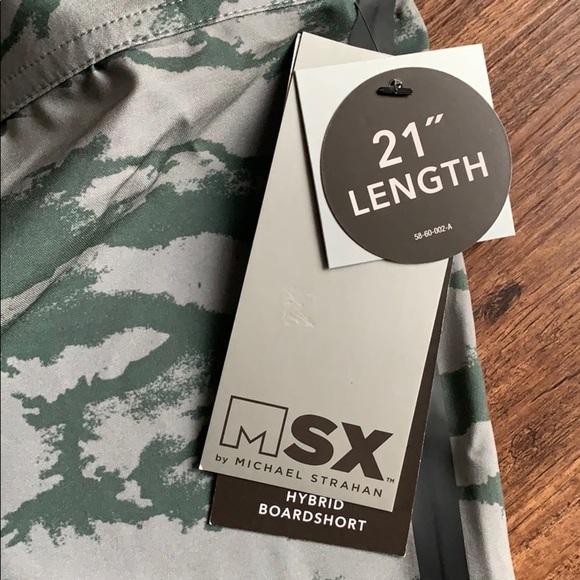 MSX Strahan Green Camo Board Shorts Swim Trunks - Picture 5 of 10